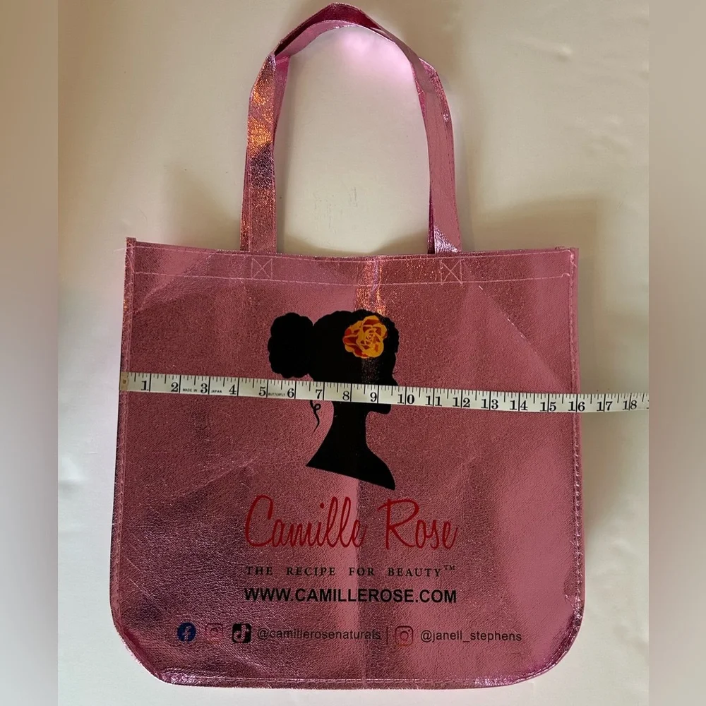 Camille Rose Pink Large Reusable Tote Gift Grocery Bag Swag New Without Tags